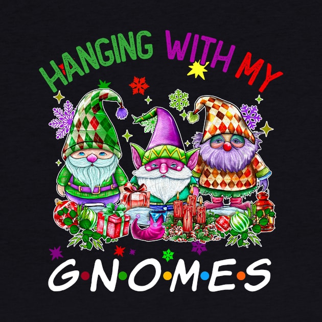 Funny Christmas Gnome Hanging With My Gnomies Family Pajamas by JennyArtist